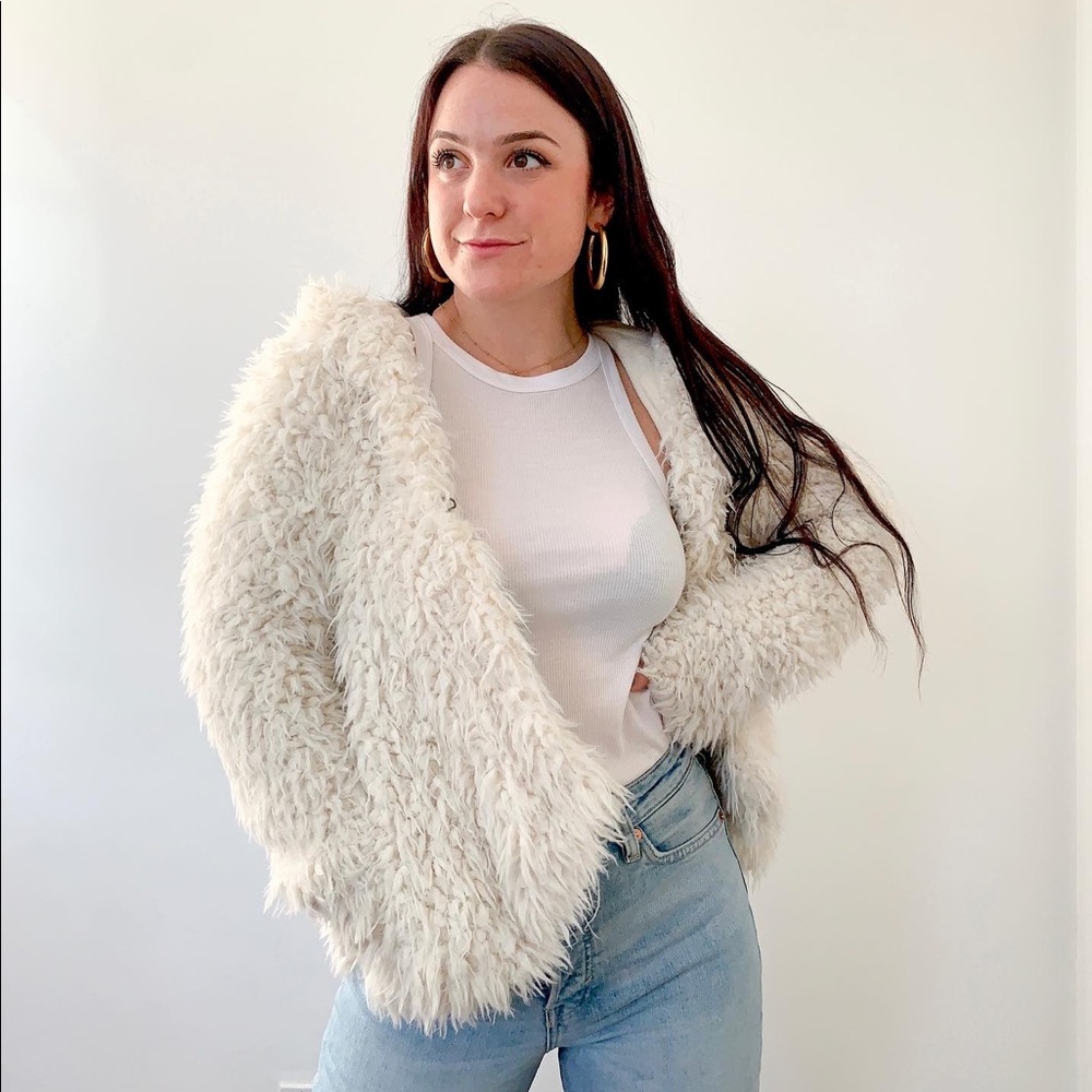 Free People Once Upon a Hood Faux Fur Jacket (Fuzzy Coat)
